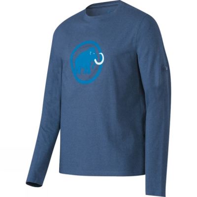 Tee Mammut Mammut Logo Manga Larga Hombre - Azul Marino Azules - Chile ZAN179680